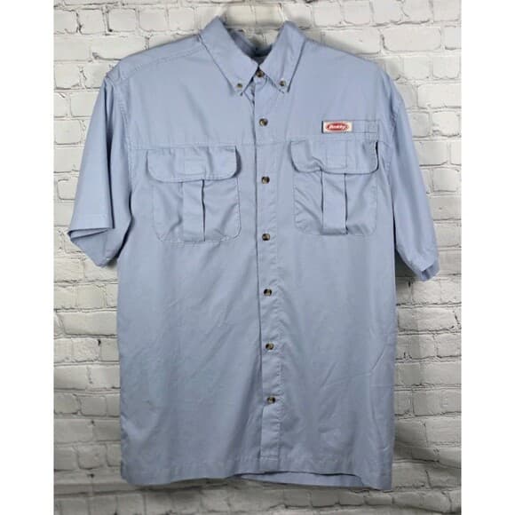 Berkeley Button Men's Large Blue Short Sleeve Fishing Shirt - Thumbnail 9
