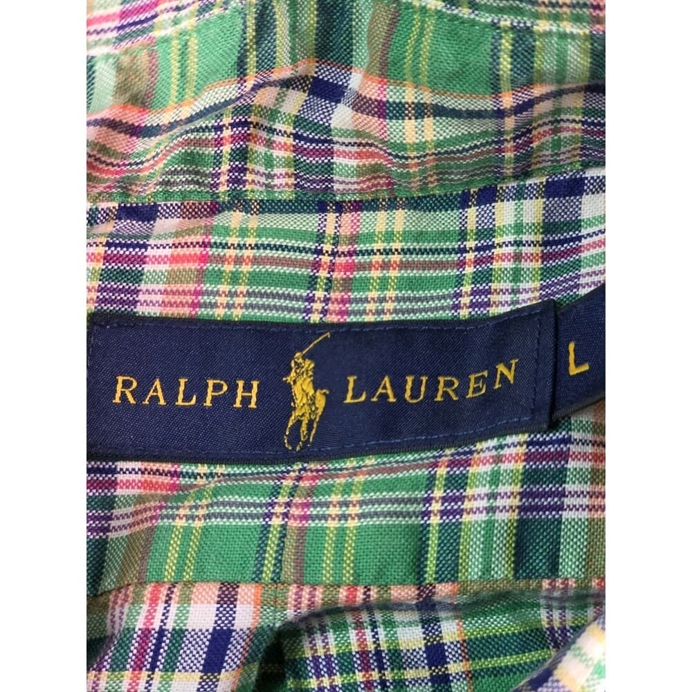 Polo Ralph Lauren Mens Size L Multicolor Plaid Long‎ Sleeve Button Up Cotton - Thumbnail 2