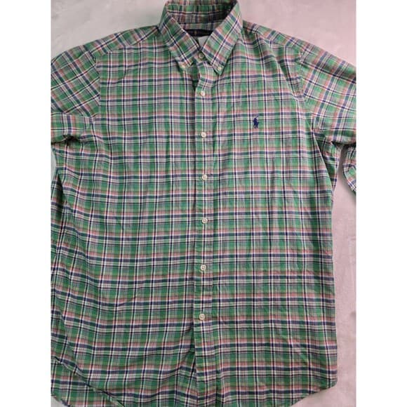 Polo Ralph Lauren Mens Size L Multicolor Plaid Long‎ Sleeve Button Up Cotton - Thumbnail 7