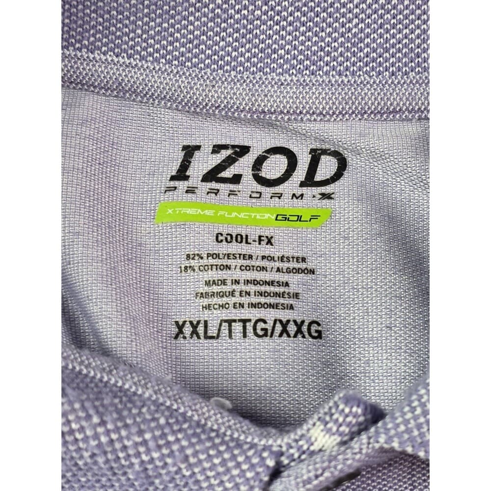 IZOD Men’s Advantage Men's XXL Lavender Extreme Performance‎ Cool-Fx Golf Shirt - Thumbnail 2