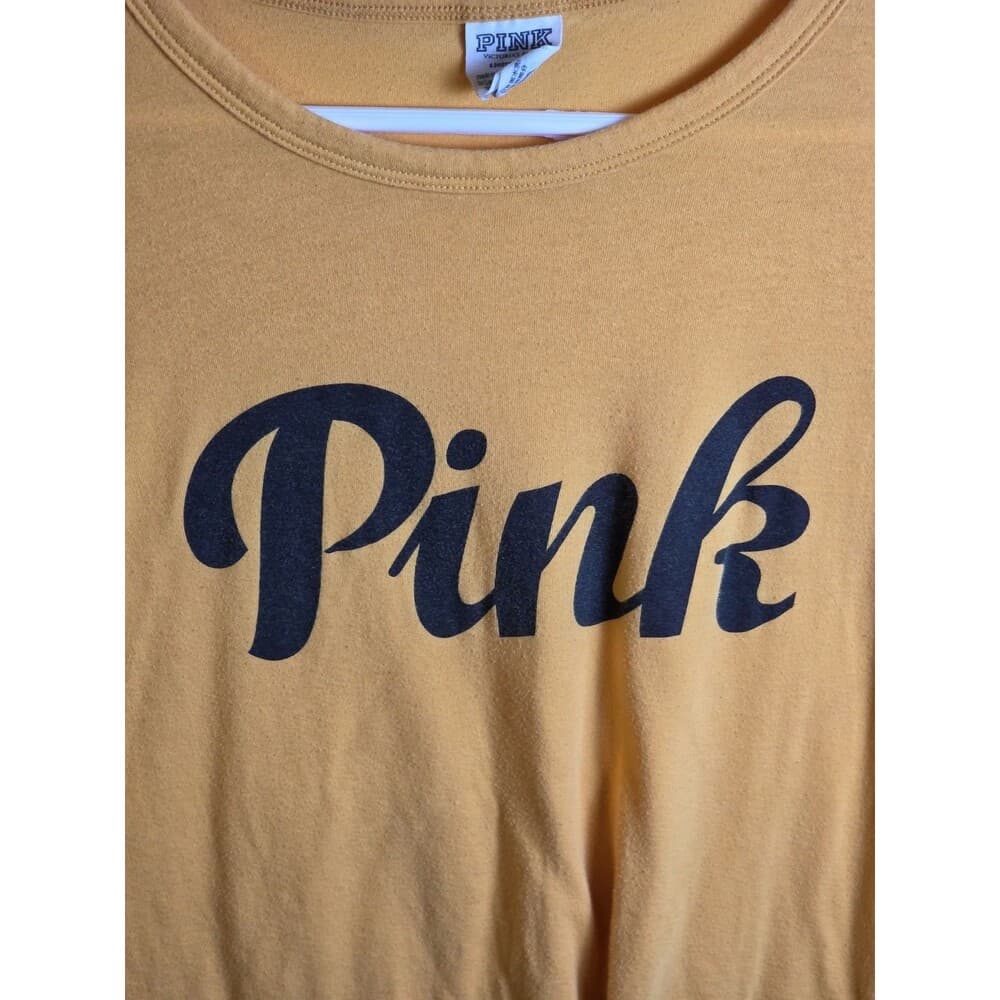 Victoria’s Secret Pink Women's Size M Yellow Tshirt‎ - Thumbnail 6