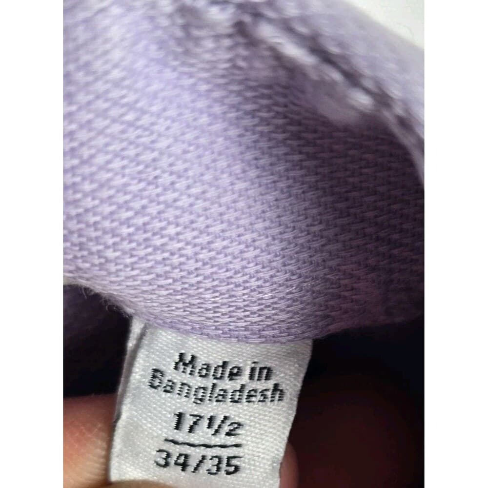 Calvin Klein Mens 17.5 Slim‎ Fit Purple Long Sleeve Button Up Shirt - Thumbnail 3