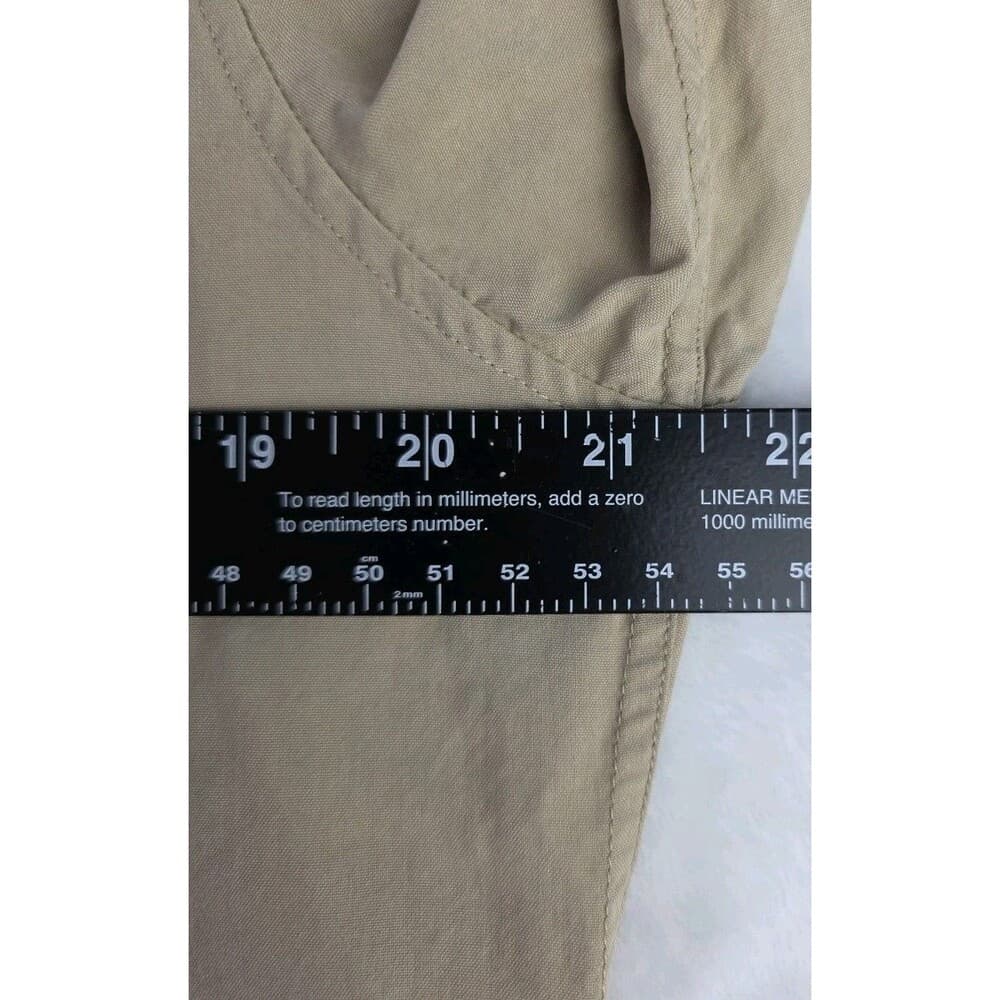 Calvin Klein Men's Medium 100% Silk Tan Long Sleeve Shirt - Thumbnail 3