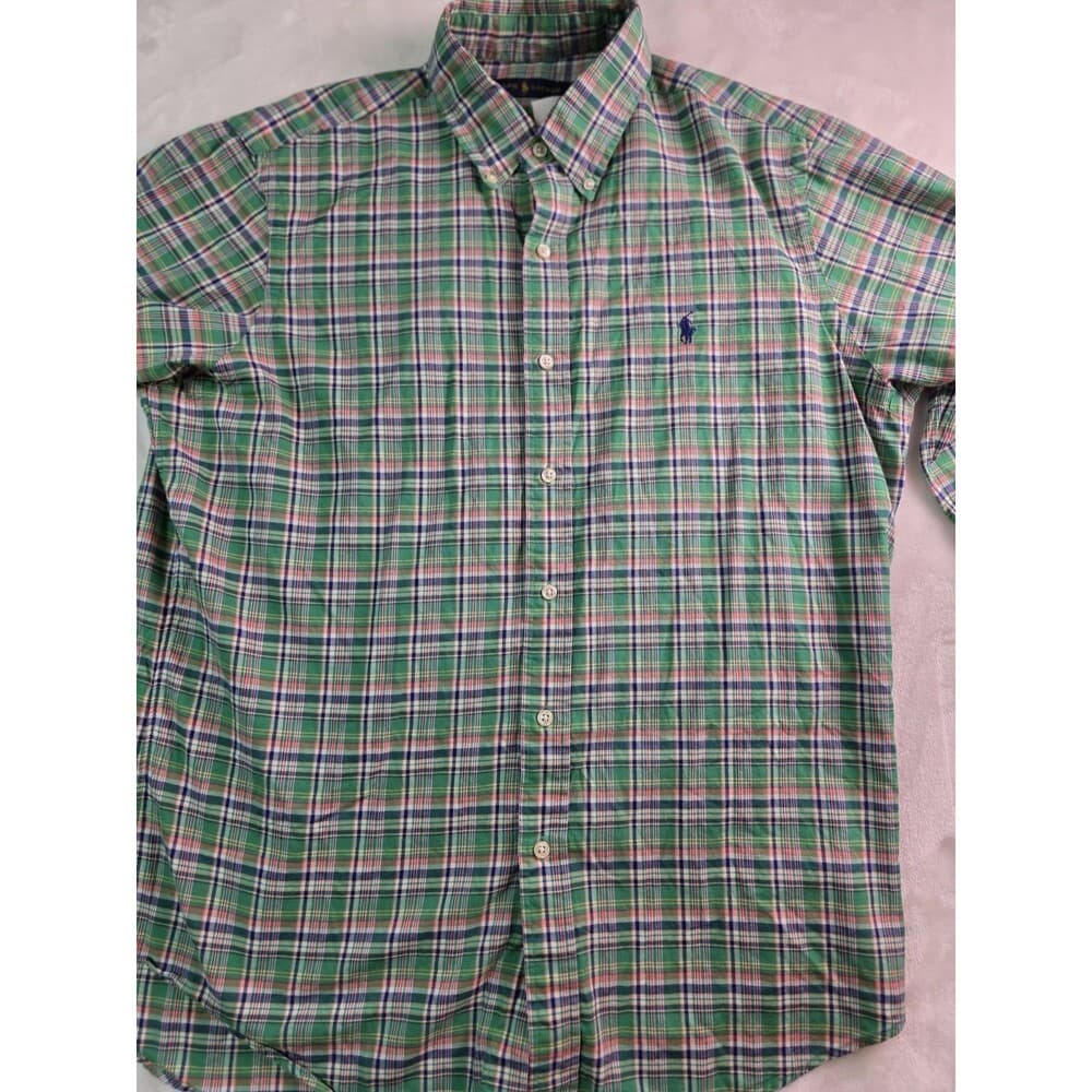 Polo Ralph Lauren Mens Size L Multicolor Plaid Long‎ Sleeve Button Up Cotton - Thumbnail 6
