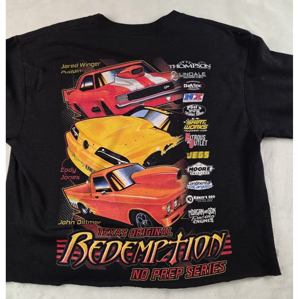 Vintage Gildan Texas Racing Car Shirt Men's Size‎ Medium - Thumbnail 4
