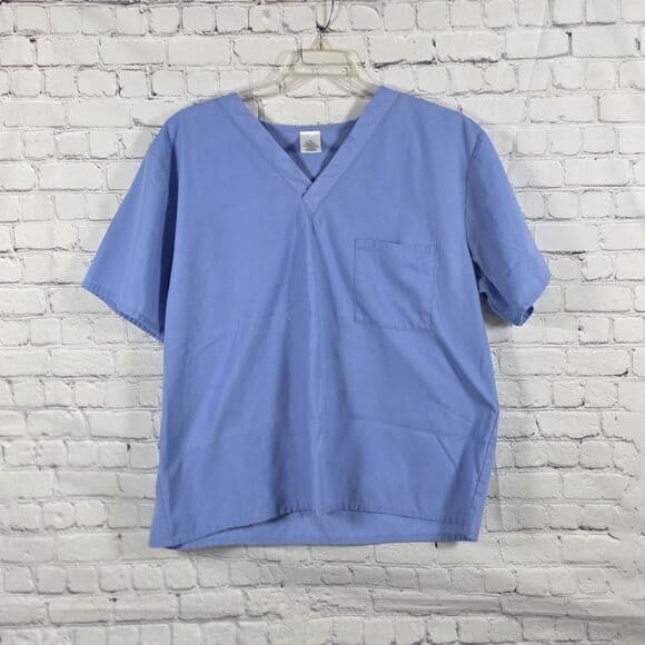 Unbranded Women's Large Blue Nursing Scrub Tops (2) UZ13150T - Thumbnail 11