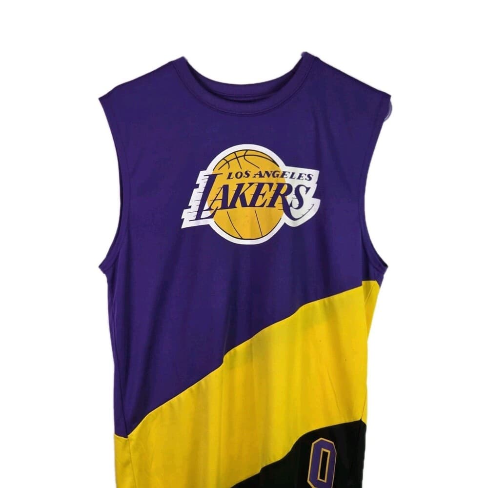 NBA Los Angeles Lakers Purple & Yellow Medium #8 Westbrook Jersey - Thumbnail 4