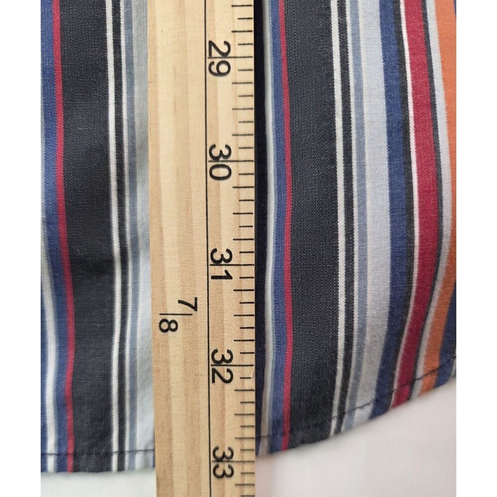 Chaps Mens Medium Multicolored‎ Striped Long Sleeve Button Down Shirt - Thumbnail 7