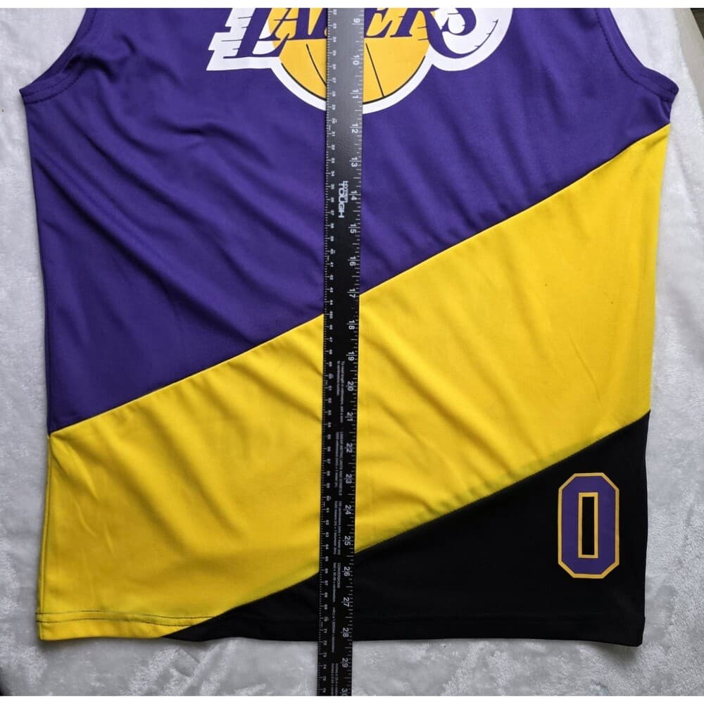 NBA Los Angeles Lakers Purple & Yellow Medium #8 Westbrook Jersey - Thumbnail 5