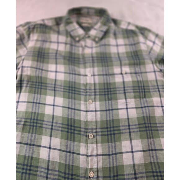 Weatherproof Vintage Washable Linen Mens XL‎ Green Button Down Shirt - Thumbnail 8