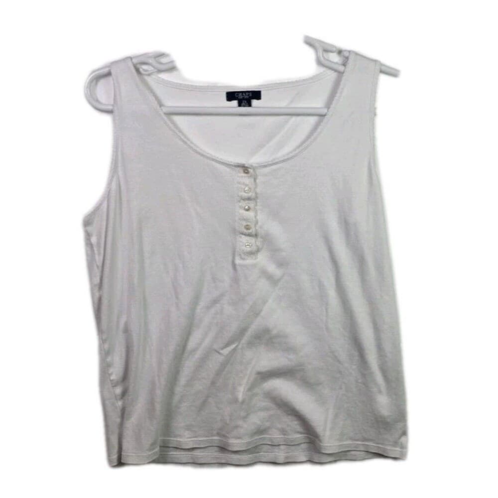 Chaps Women's XXL White Sleeveless Blouse‎ - Thumbnail 7