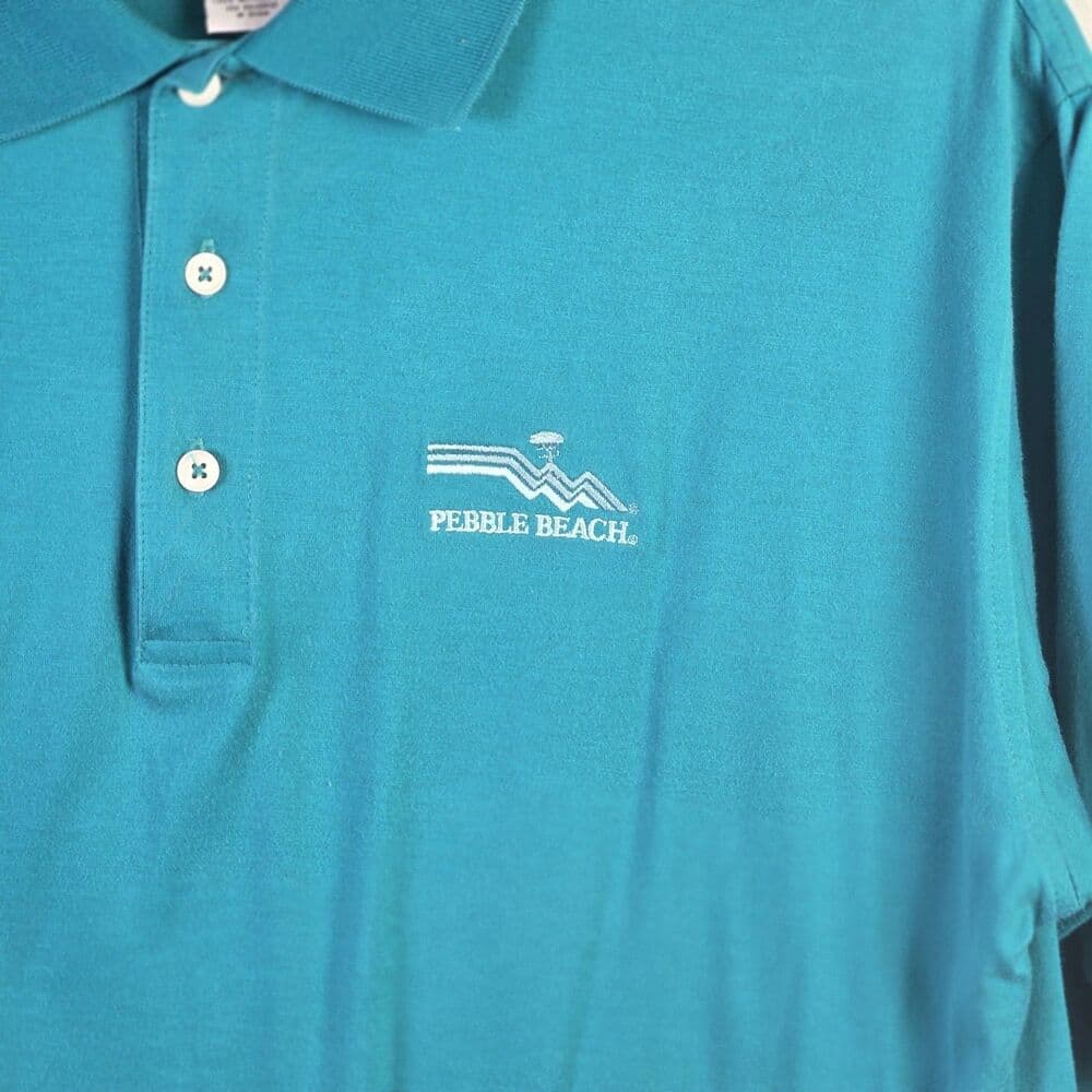 Pebble Beach Men’s Medium Short Sleeve Polo Shirt Izod Club - Thumbnail 2