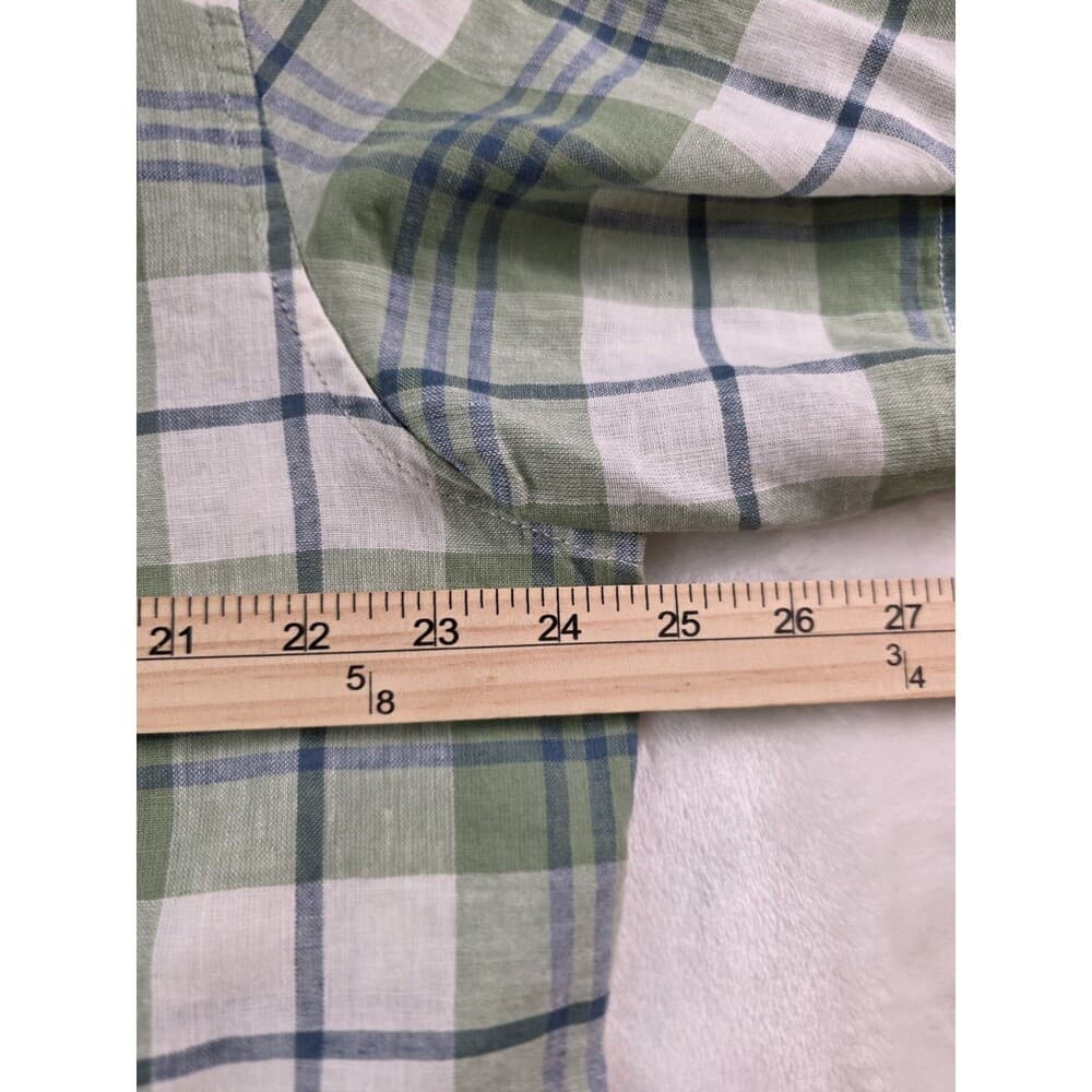Weatherproof Vintage Washable Linen Mens XL‎ Green Button Down Shirt - Thumbnail 4