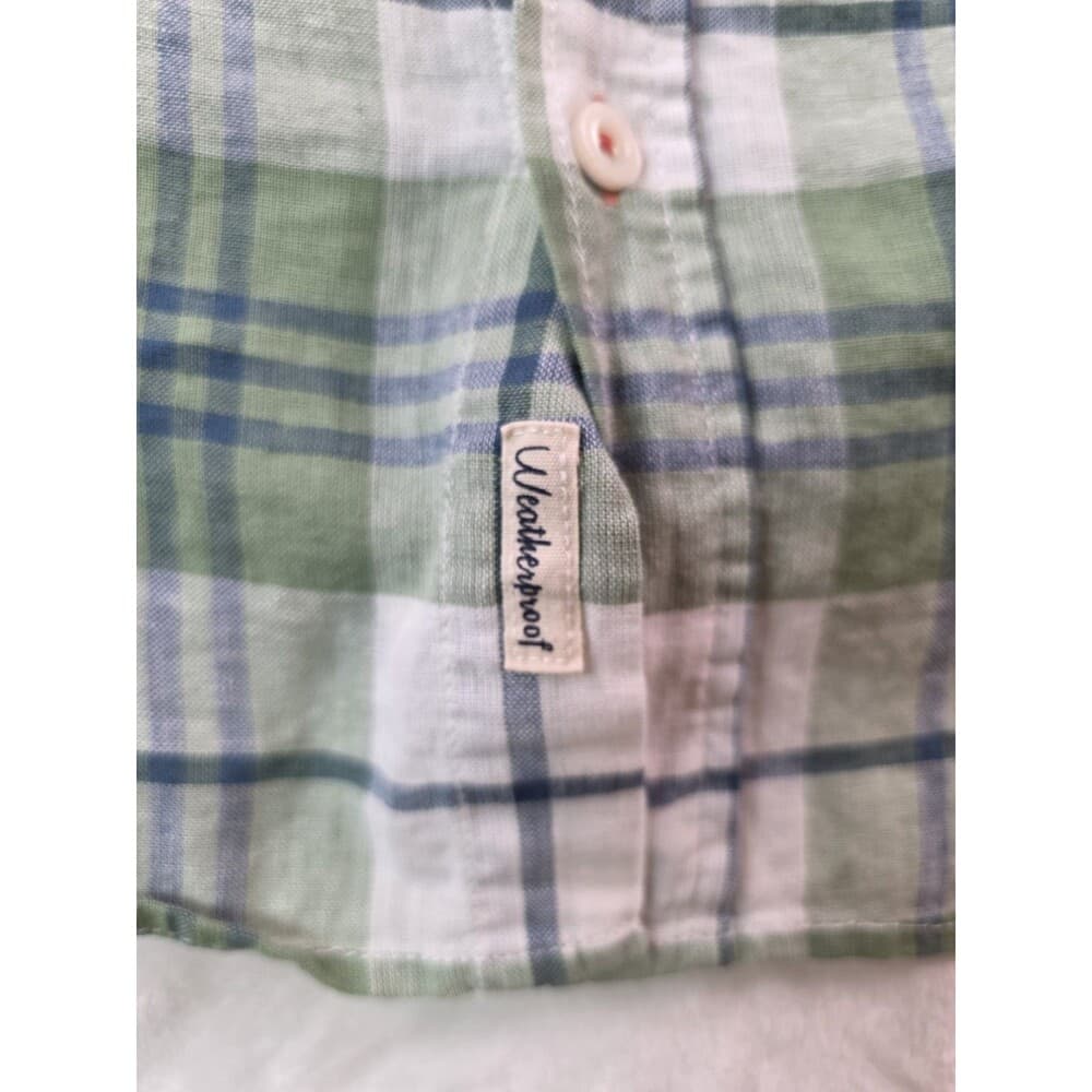 Weatherproof Vintage Washable Linen Mens XL‎ Green Button Down Shirt - Thumbnail 3