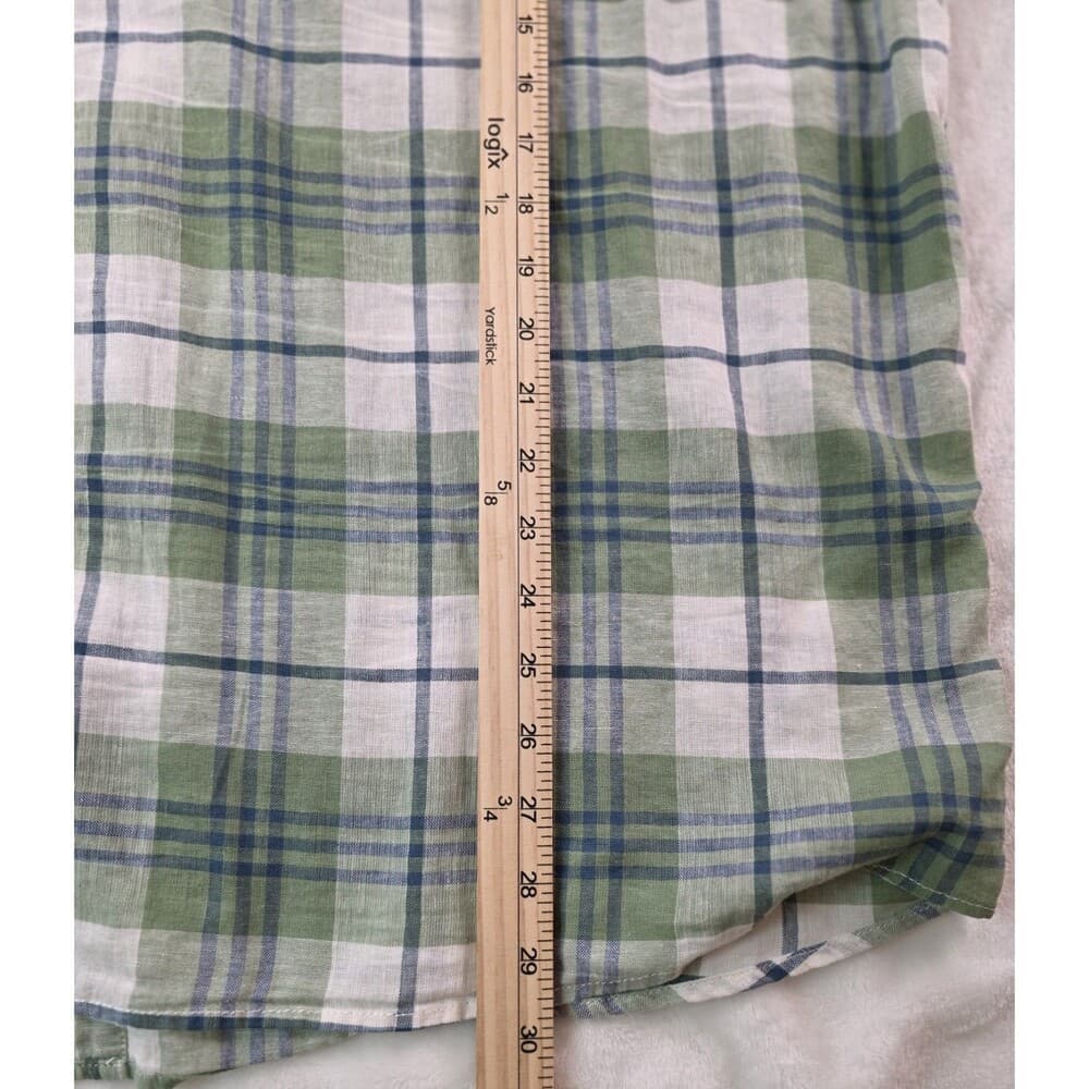 Weatherproof Vintage Washable Linen Mens XL‎ Green Button Down Shirt - Thumbnail 6