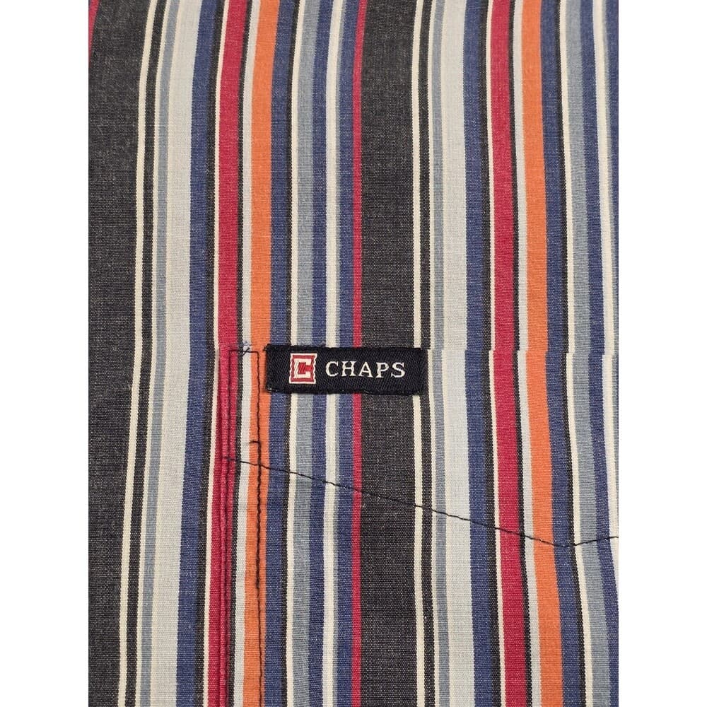 Chaps Mens Medium Multicolored‎ Striped Long Sleeve Button Down Shirt - Thumbnail 2