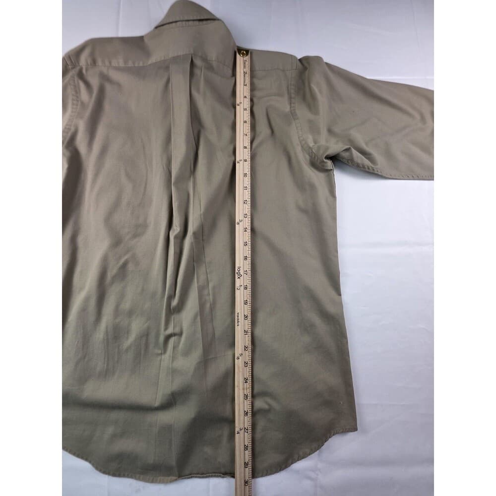 Chaps Mens Dress Shirt Size 15-15 1/2, 32/33 Medium Olive‎ Long Sleeve Shirt - Thumbnail 6