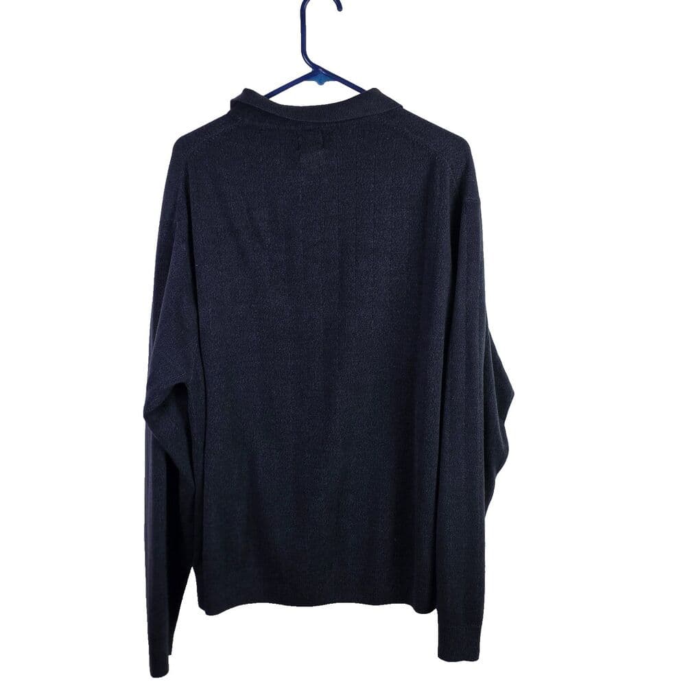 Geoffrey‎ Beene Men’s XXL Blue Knit Long-Sleeve Acrylic Sweater - Thumbnail 3