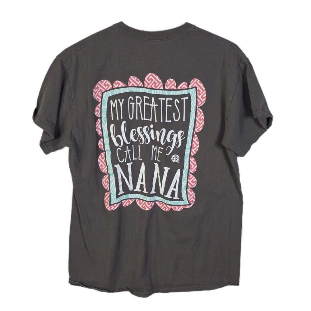 Girlie Girl Originals Blessings Nana 2723‎ Dk.Heather Short Sleeve T-Shirt - Thumbnail 3