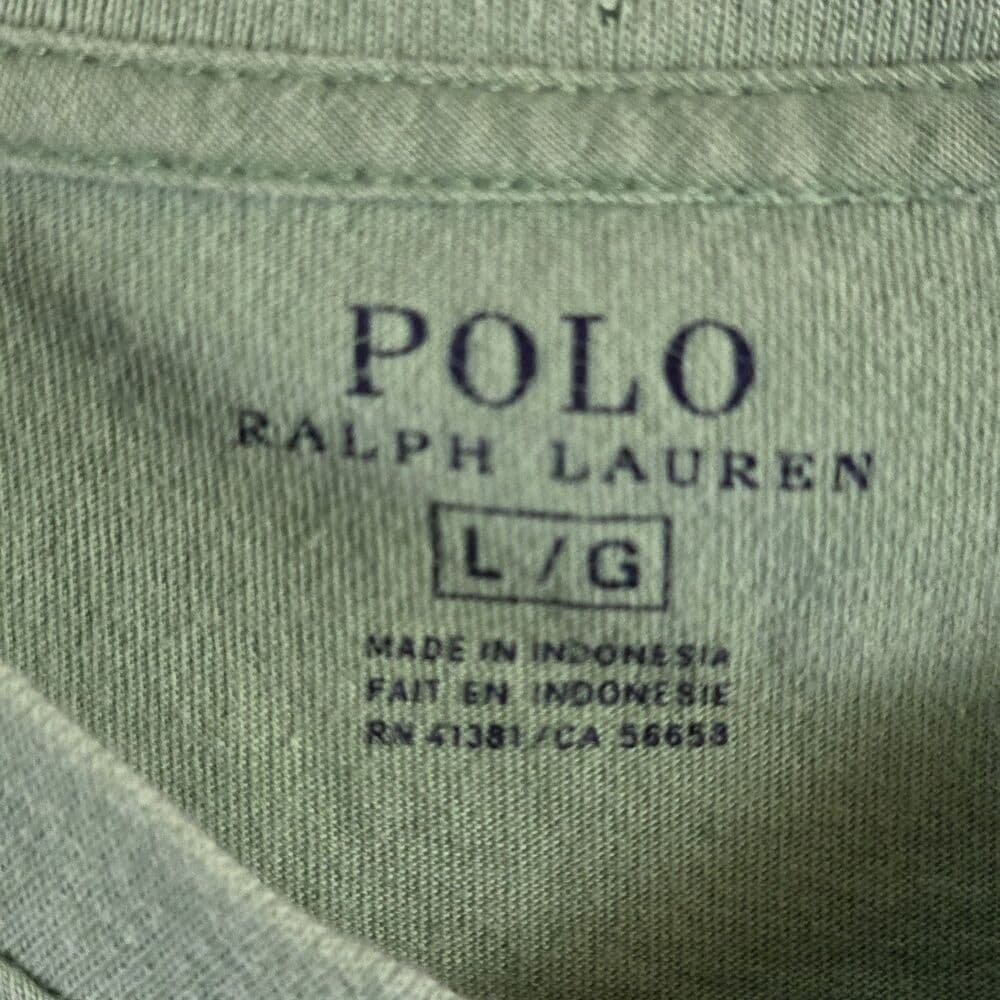 Polo Ralph Lauren Men's Large Green V Neck Short Sleeve Shirt - Thumbnail 3