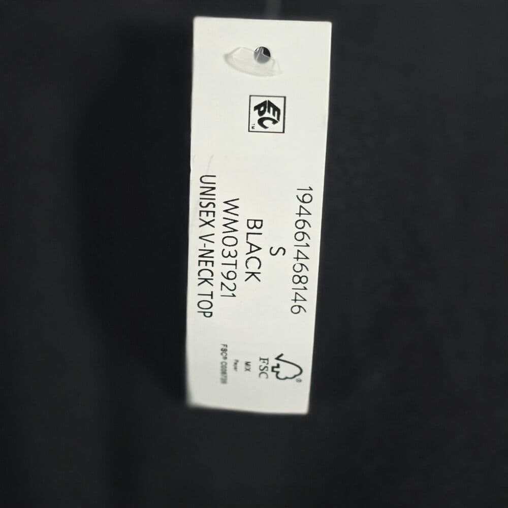Scrubstar Core Essentials Unisex Small Black V-Neck Scrub Top- WM00T872 - Thumbnail 3
