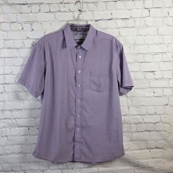 Nick Graham Men's Large Lavender Geometric Everwhere S/S Button Up Shirt - Thumbnail 12
