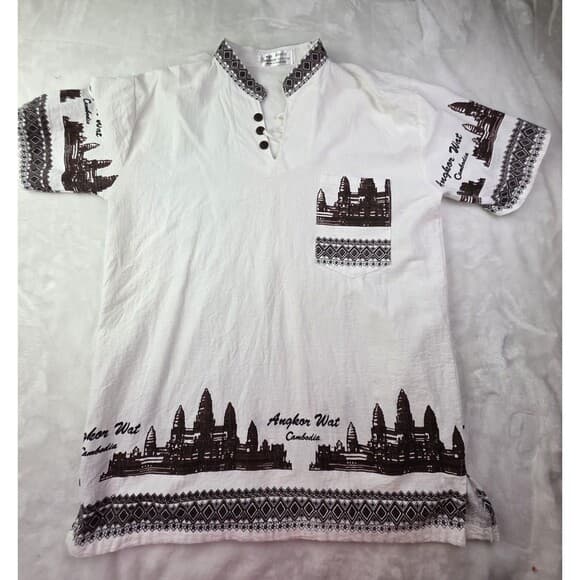Angkor Cambodia Men's‎ XL Kingdom of Wonder Cotton Graphic Shirt - Thumbnail 9