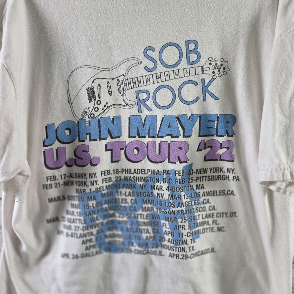 John Mayer Adult's Large 2022 Sob Rock Concert Tour Shirt IM0387 - Thumbnail 4