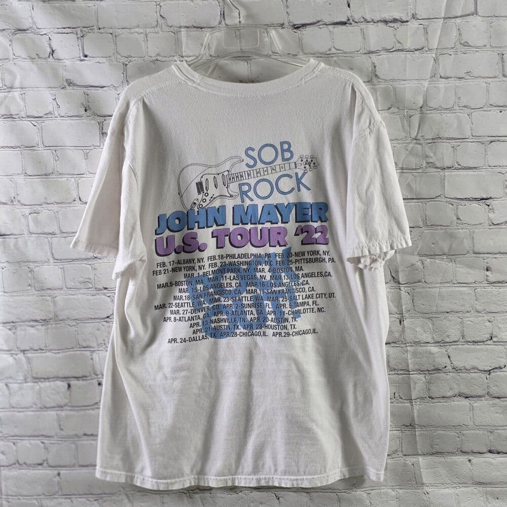 John Mayer Adult's Large 2022 Sob Rock Concert Tour Shirt IM0387 - Thumbnail 5
