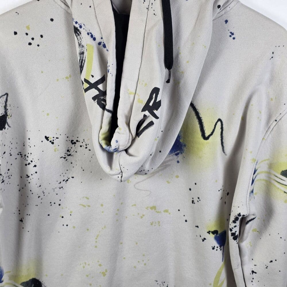 Hollister Men's Medium White Paint Splatter Streetwear Hoodie - Thumbnail 6