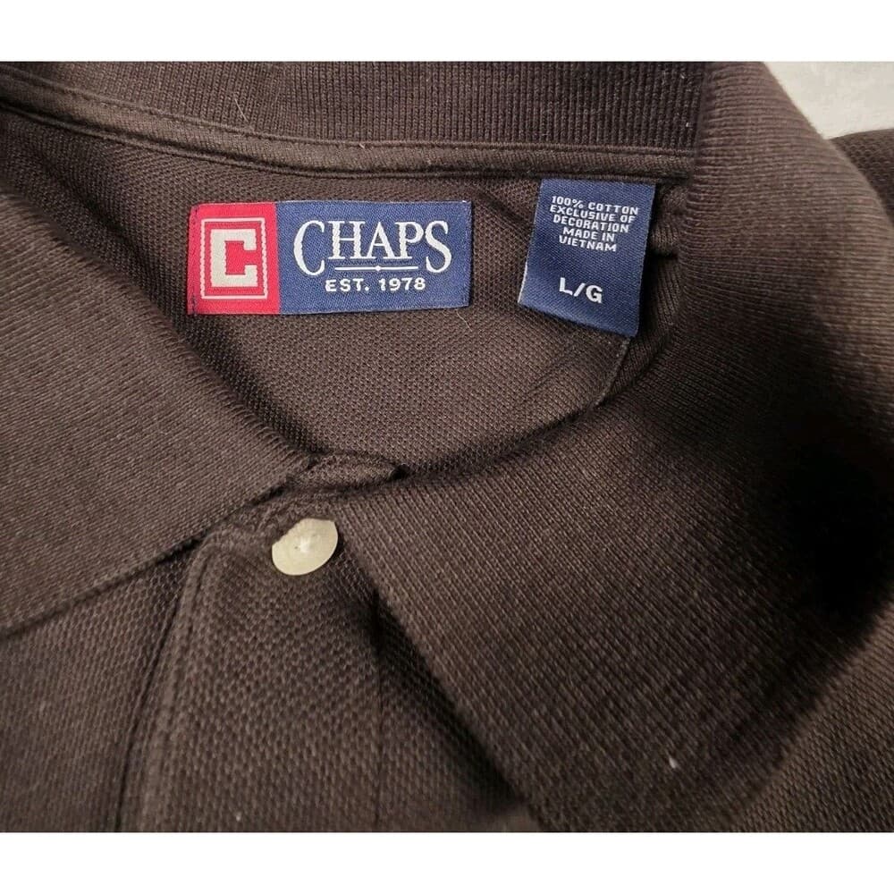 Chaps Mens Largr Brown‎ Casual Short Sleeve Shirt - Thumbnail 3