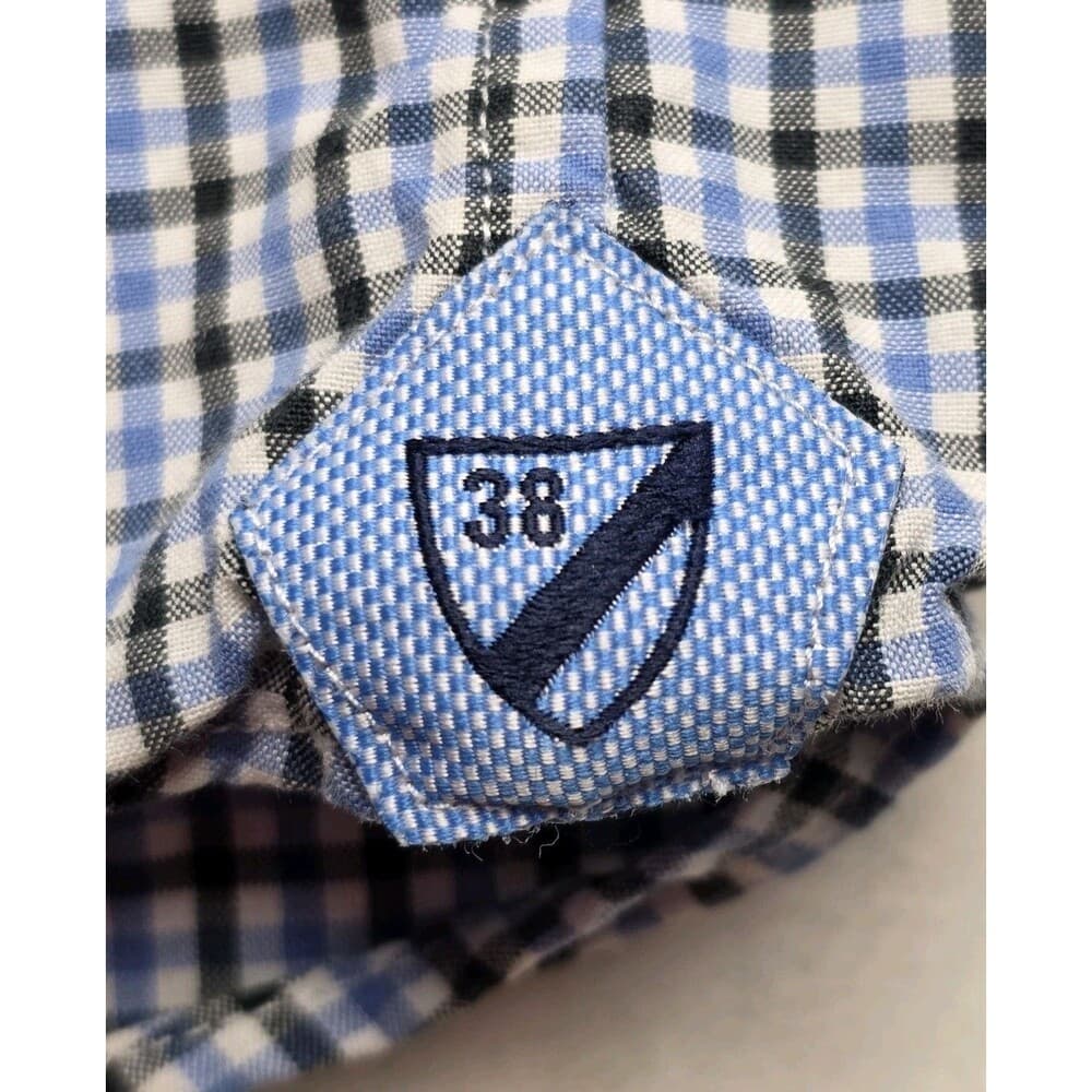 Daniel Cremieux Men's Large White & Blue Tattersall Long Sleeve Button Up Shirt - Thumbnail 6