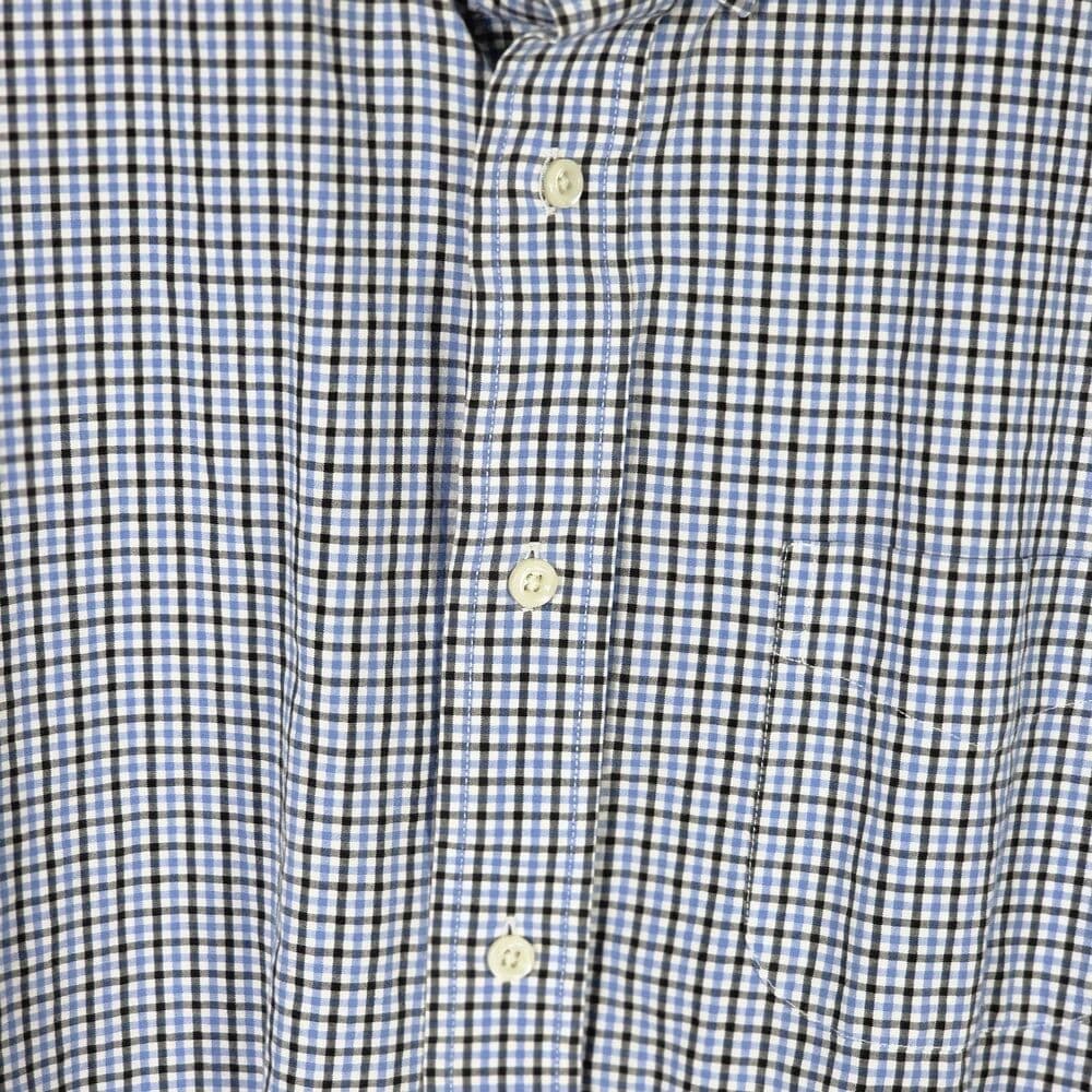 Daniel Cremieux Men's Large White & Blue Tattersall Long Sleeve Button Up Shirt - Thumbnail 2