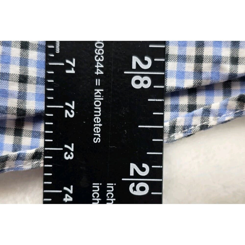 Daniel Cremieux Men's Large White & Blue Tattersall Long Sleeve Button Up Shirt - Thumbnail 8