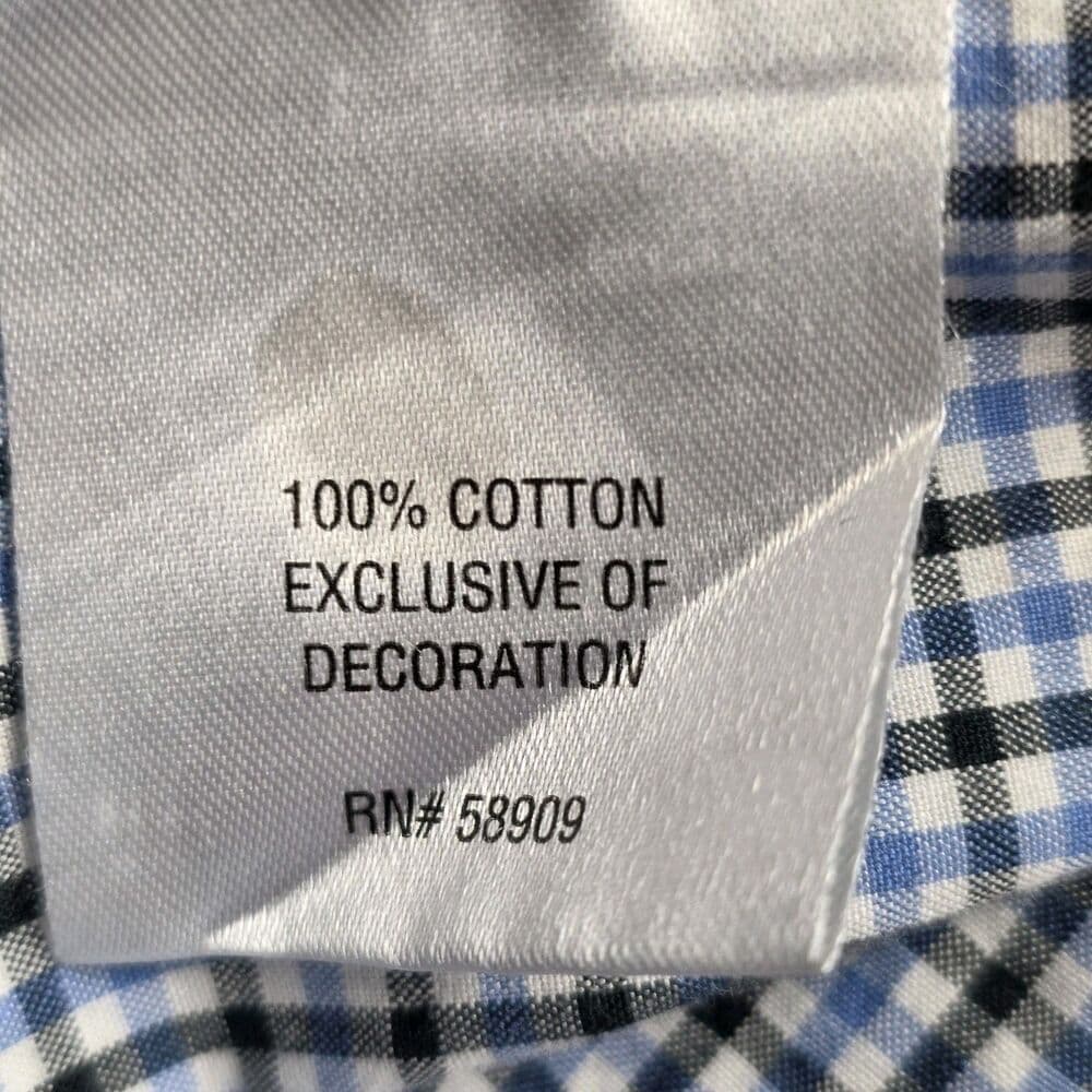 Daniel Cremieux Men's Large White & Blue Tattersall Long Sleeve Button Up Shirt - Thumbnail 4