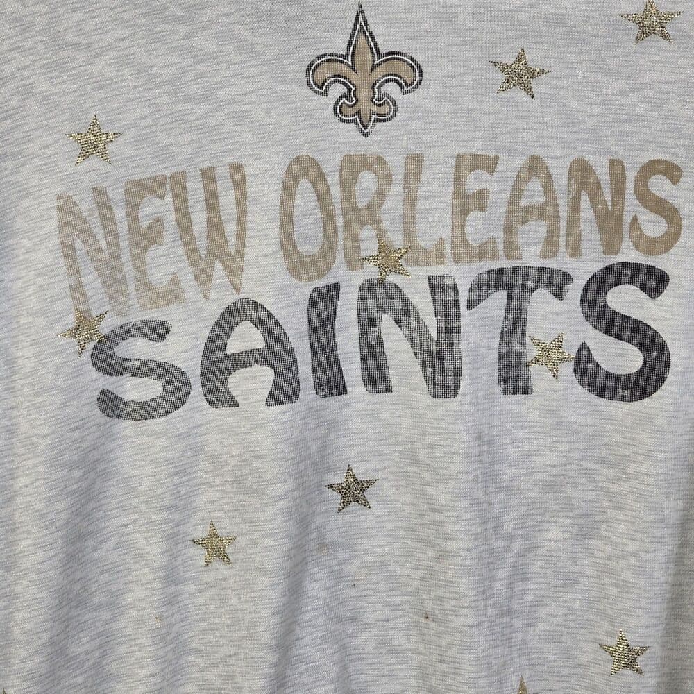 Team Apparel‎ Women's XL White / Gold New Orleans Saints Short Sleeve Shirt