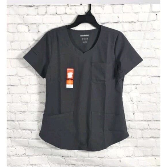 Scrubstar Women's Small Black V-Neck Medical Scrub Top - Thumbnail 7