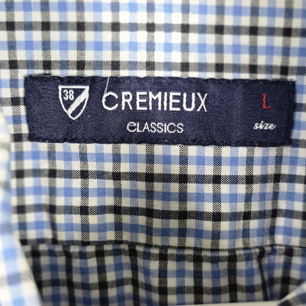 Daniel Cremieux Men's Large White & Blue Tattersall Long Sleeve Button Up Shirt - Thumbnail 3