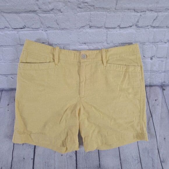 Lauren Jeans Co. Ralph Lauren Women's Size 8 Yellow Chino Shorts - Thumbnail 10