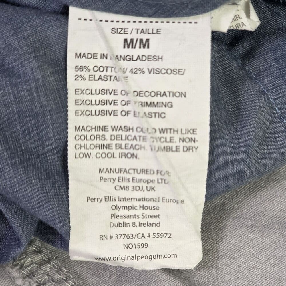 Original Penguin Men's Medium Gray Cargo Shorts - Thumbnail 4