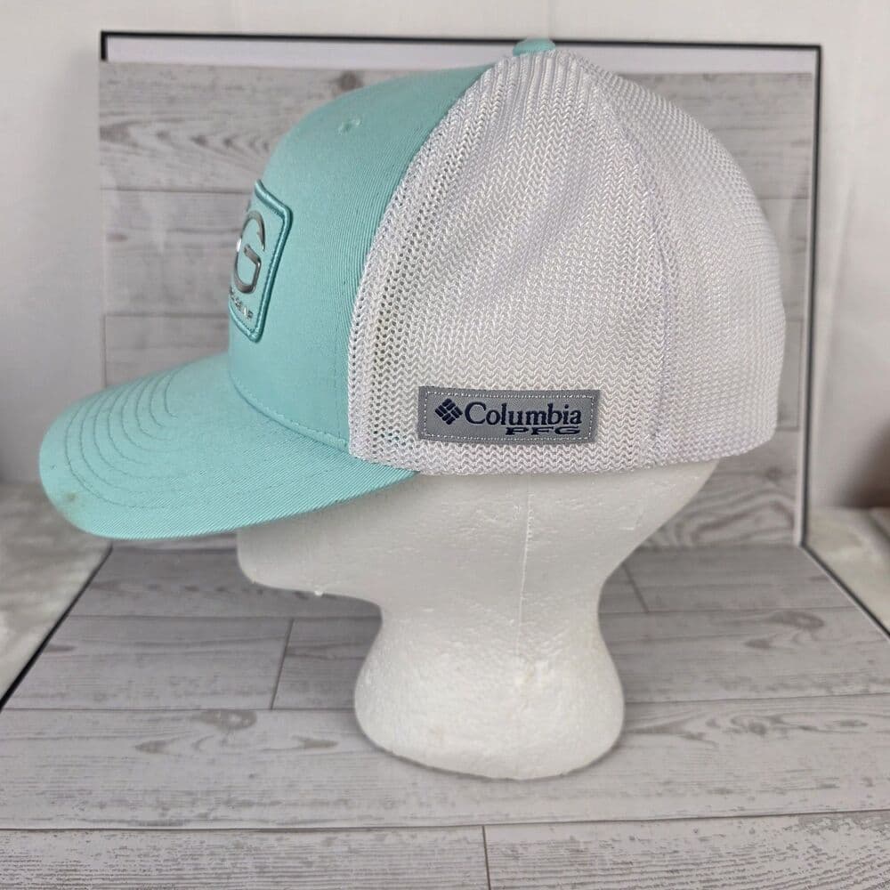 Columbia Hat‎ Cap Fitted Adult One Size Blue White PFG Trucker Fishing Mens
