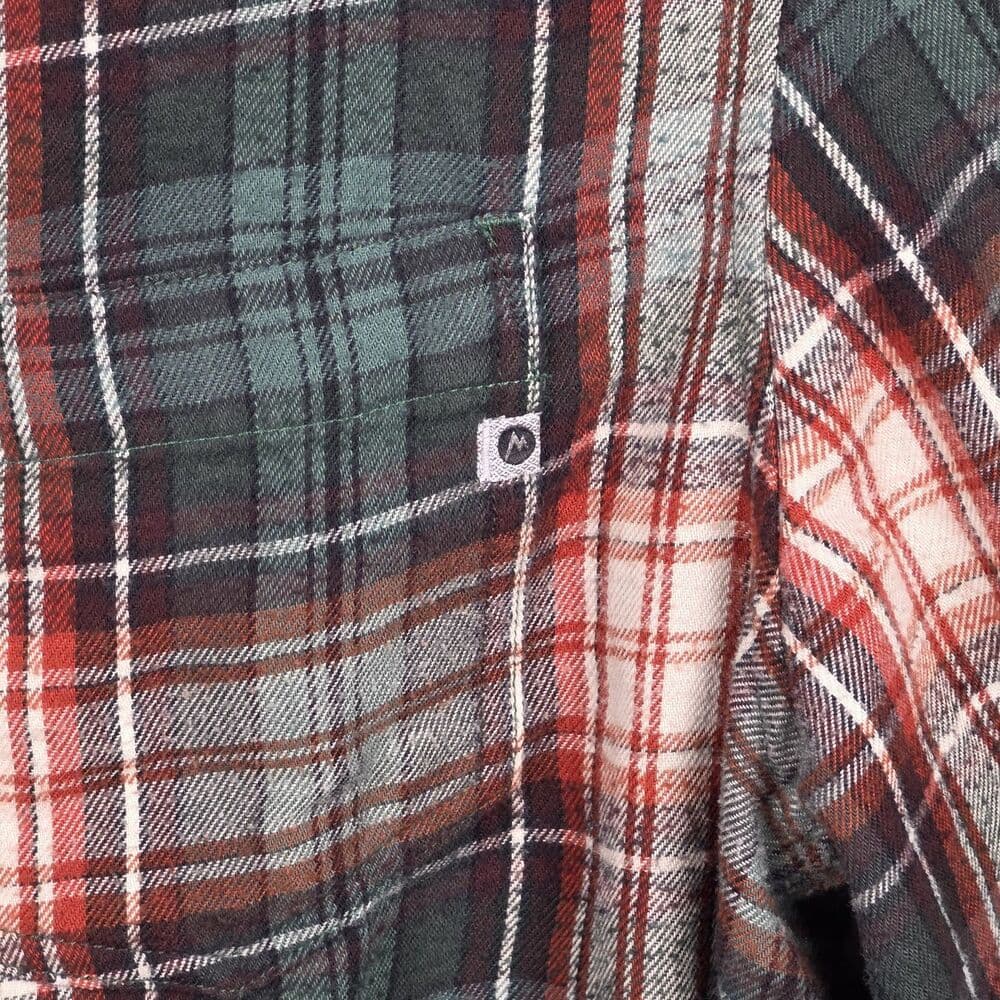 Marmot Men’s Large Green Plaid Flannel‎ Long Sleeve Button Up Shirt