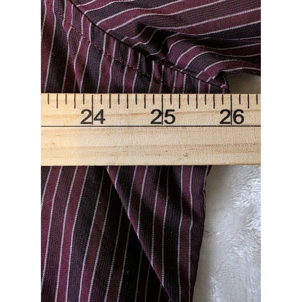 Claiborne Men’s XXL Purple 80's‎ 2-Ply Striped Button Up Shirt - Thumbnail 4