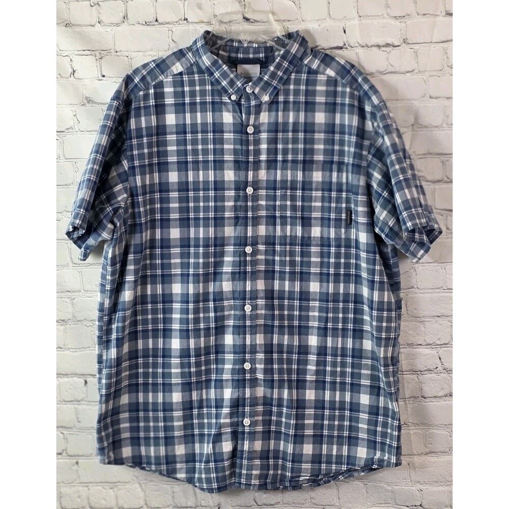 Columbia Men’s XL Blue Plaid S/S Button Up Shirt - Thumbnail 11