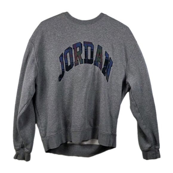 Nike Jordan Men's Medium Holiday Plaid Fleece Crewneck Sweatshirt - Thumbnail 9