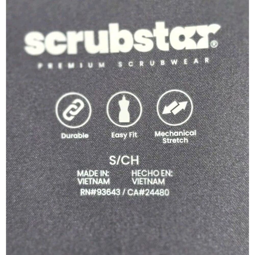 Scrubstar Women's Small Black V-Neck Medical Scrub Top