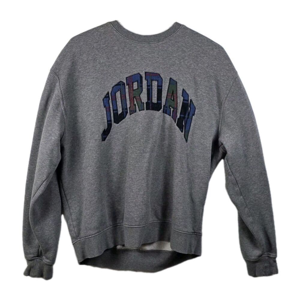 Nike Jordan Men's Medium Holiday Plaid Fleece Crewneck Sweatshirt - Thumbnail 8