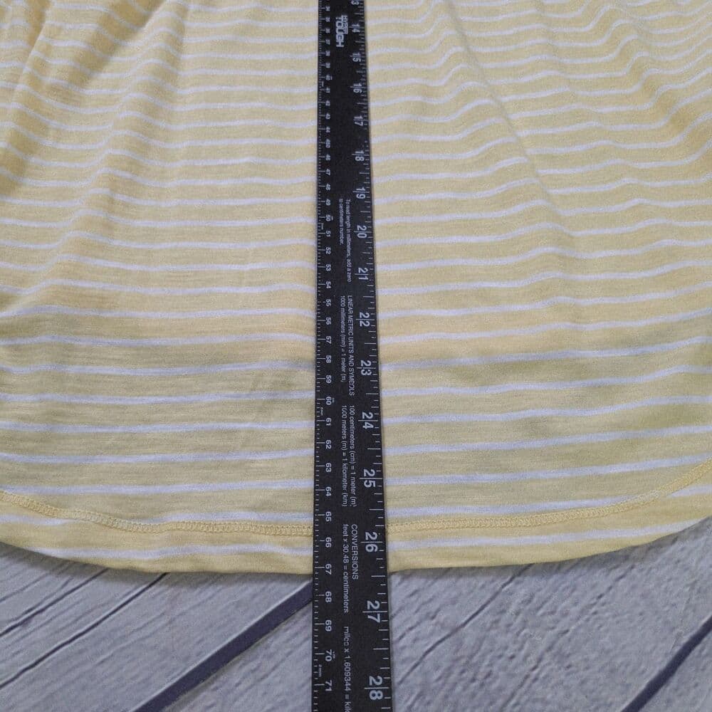 Chaps Women's XL Yellow & White Striped Nautica Short Sleeve Shirt - Thumbnail 5