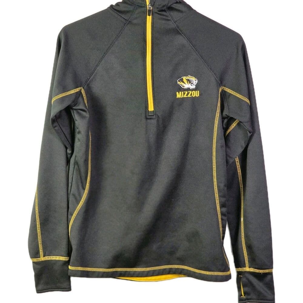 University of Missouri Tigers Medium Black 1/4 Zip Long‎ Sleeve Pullover