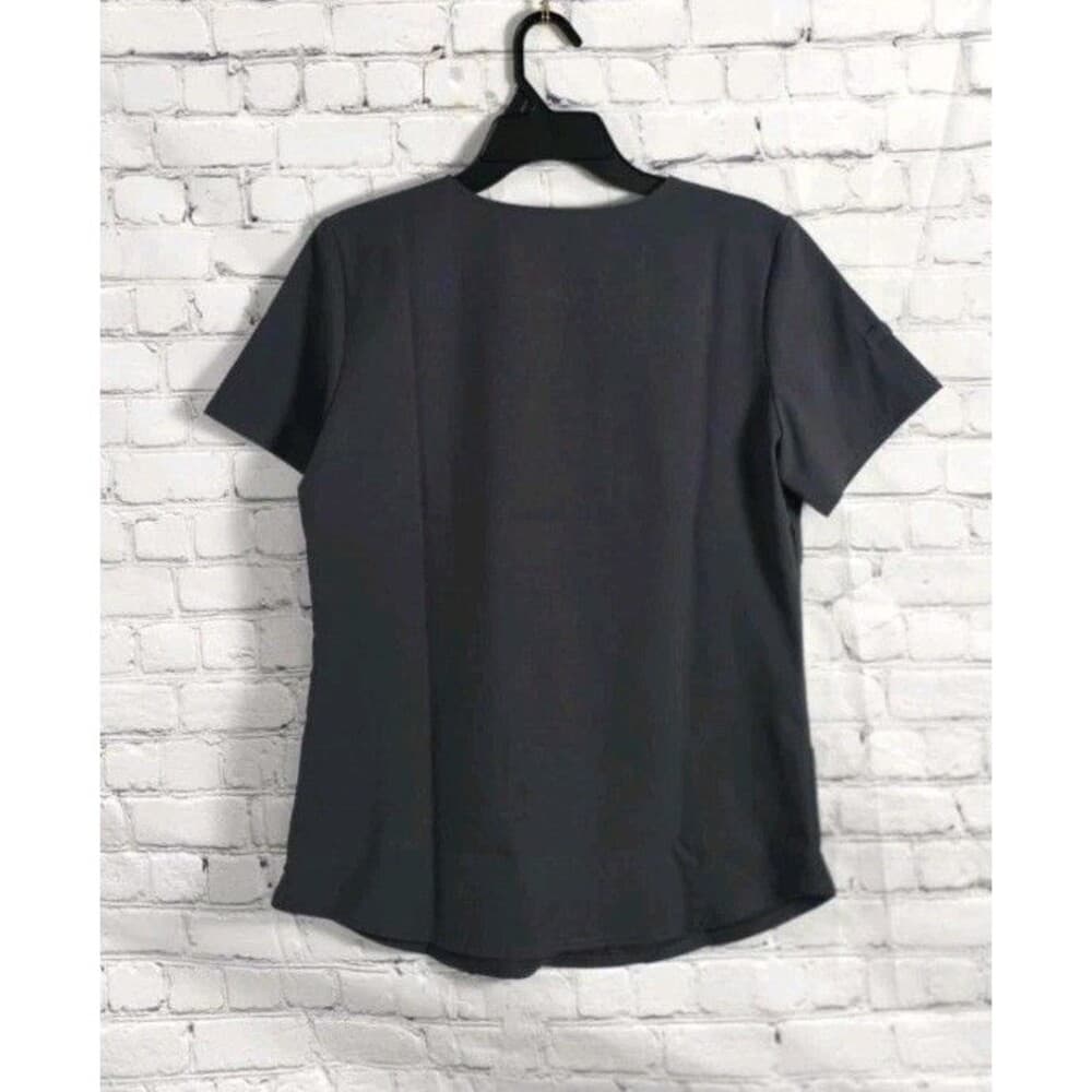 Scrubstar Women's Small Black V-Neck Medical Scrub Top - Thumbnail 4